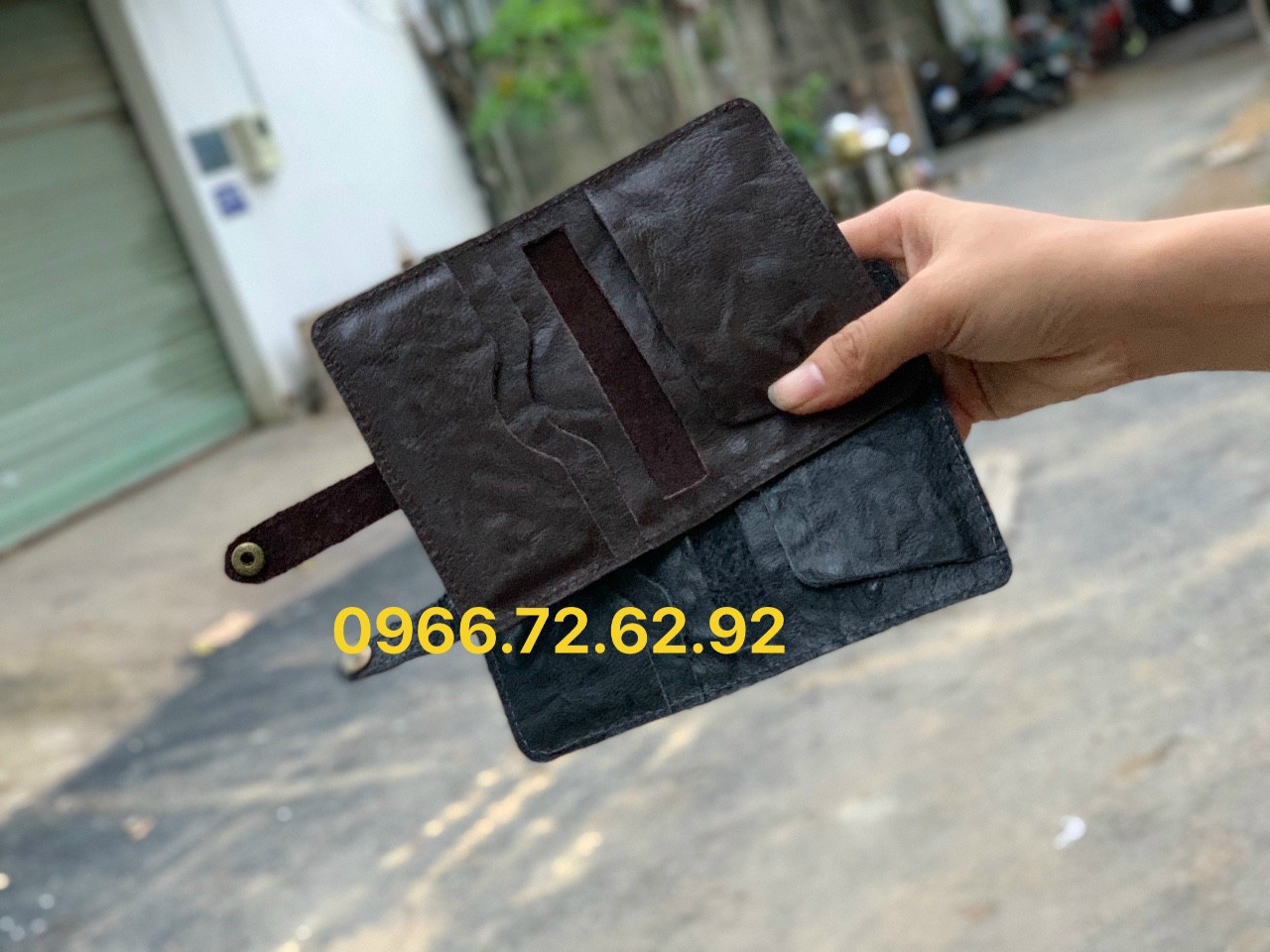 BUFFET LEATHER WALLETS NAMCARD WITH BUTTON BUTTON